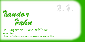 nandor hahn business card